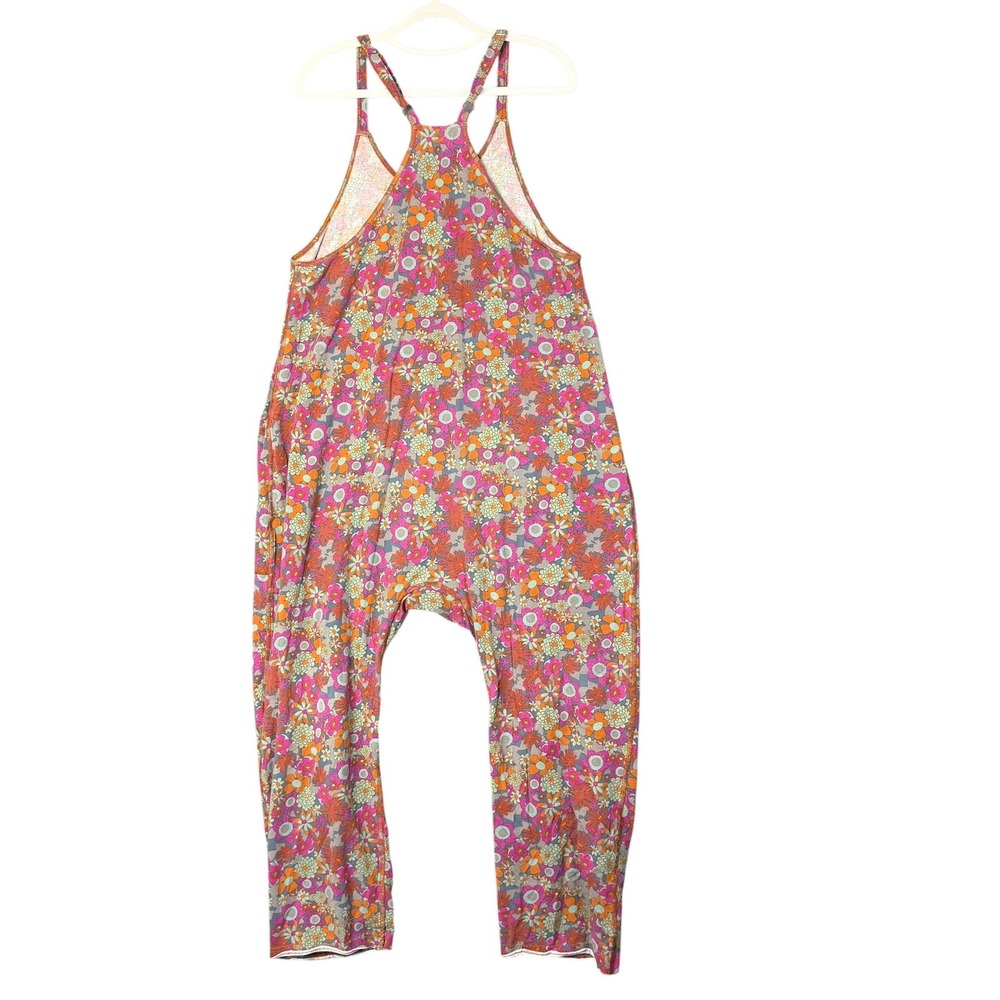 Natural Life Bohemian Lucy Floral Harem Jumpsuit Pink Orange Boho Pockets M - Picture 4 of 10
